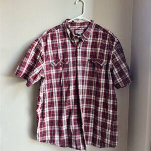 Carhartt Plaid Button Up Shirt Men’s 2XL Relaxed Fit Workwear